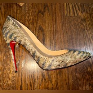 Christian Louboutin Pigalle Follies Sirene Glitter Pumps 100mm Size 40.